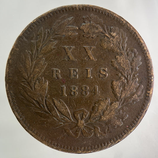 1884 Portugal XX 20 Reis Coin | Fine Collectable Grade