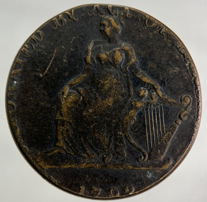 1792 Irish Shakespeare Half-Penny Token Coin | Fine Collectable Grade