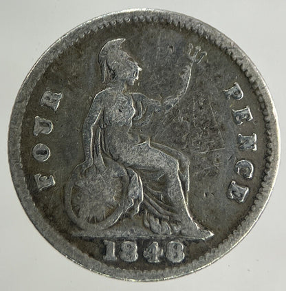 1848 Victoria Groat Four-Pence Silver Coin | Collectable Grade