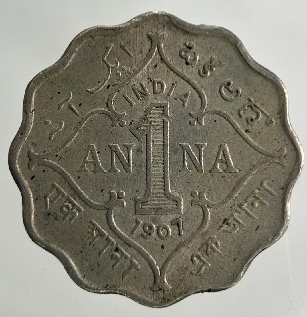 1907 India 1 Anna Coin | Very High Grade