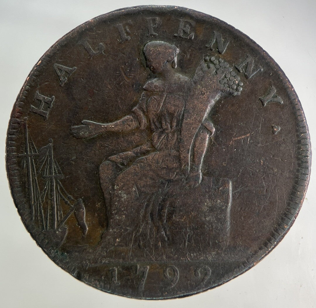 1792 London & Middlesex Half-Penny Token Coin | Fine Collectable Grade