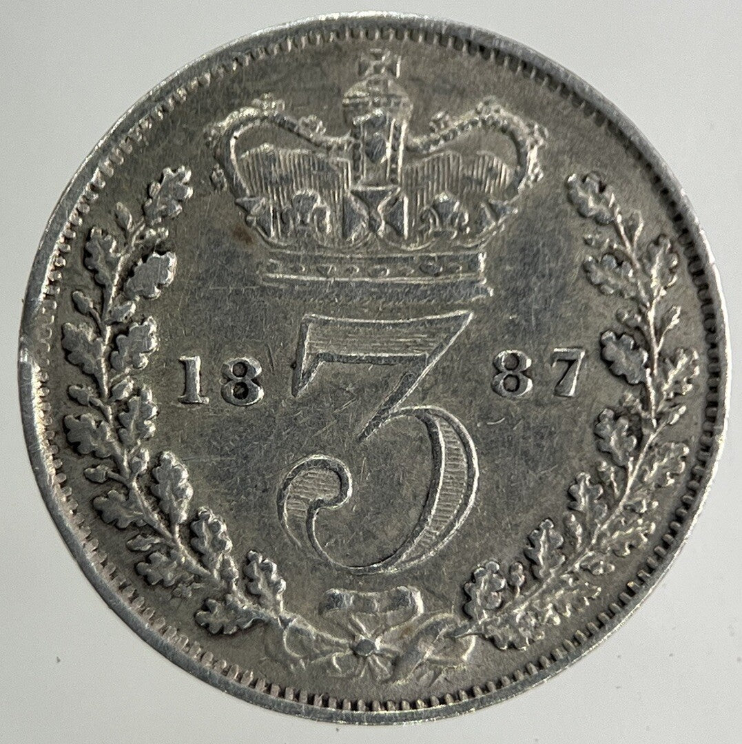 1887 Victoria Threepence Silver Coin | Very High Grade