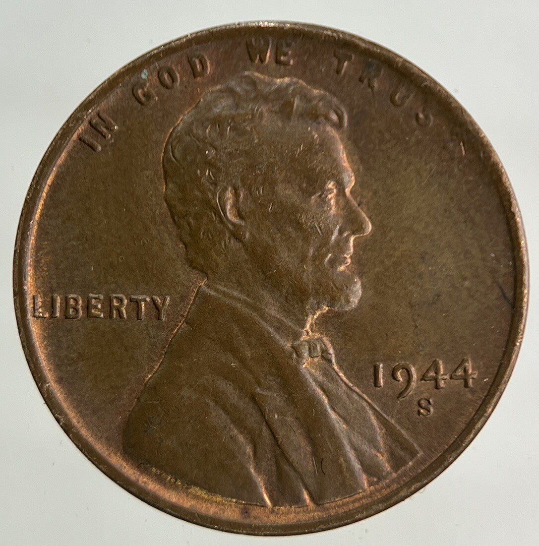 1944-S US USA Wheat Cent Coin | Very High Grade