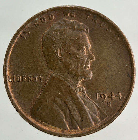 1944-S US USA Wheat Cent Coin | Very High Grade