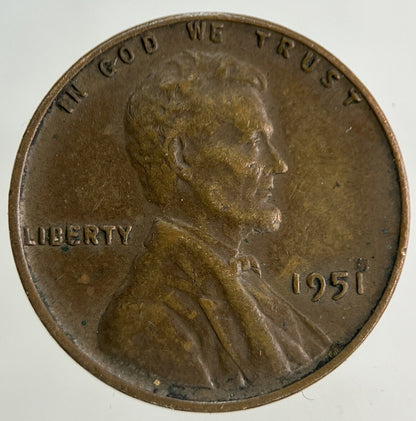 1951 US USA Wheat Cent Coin | Fine Collectable Grade