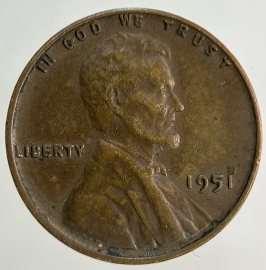 1951 US USA Wheat Cent Coin | Fine Collectable Grade