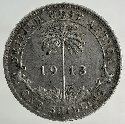 1913 West Africa One Shilling Silver Coin | Very High Grade