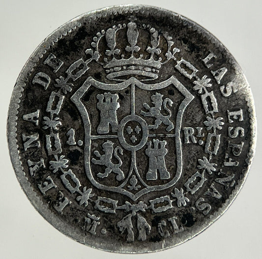 1849 Spain 1 Real Silver Coin | Fine Collectable Grade