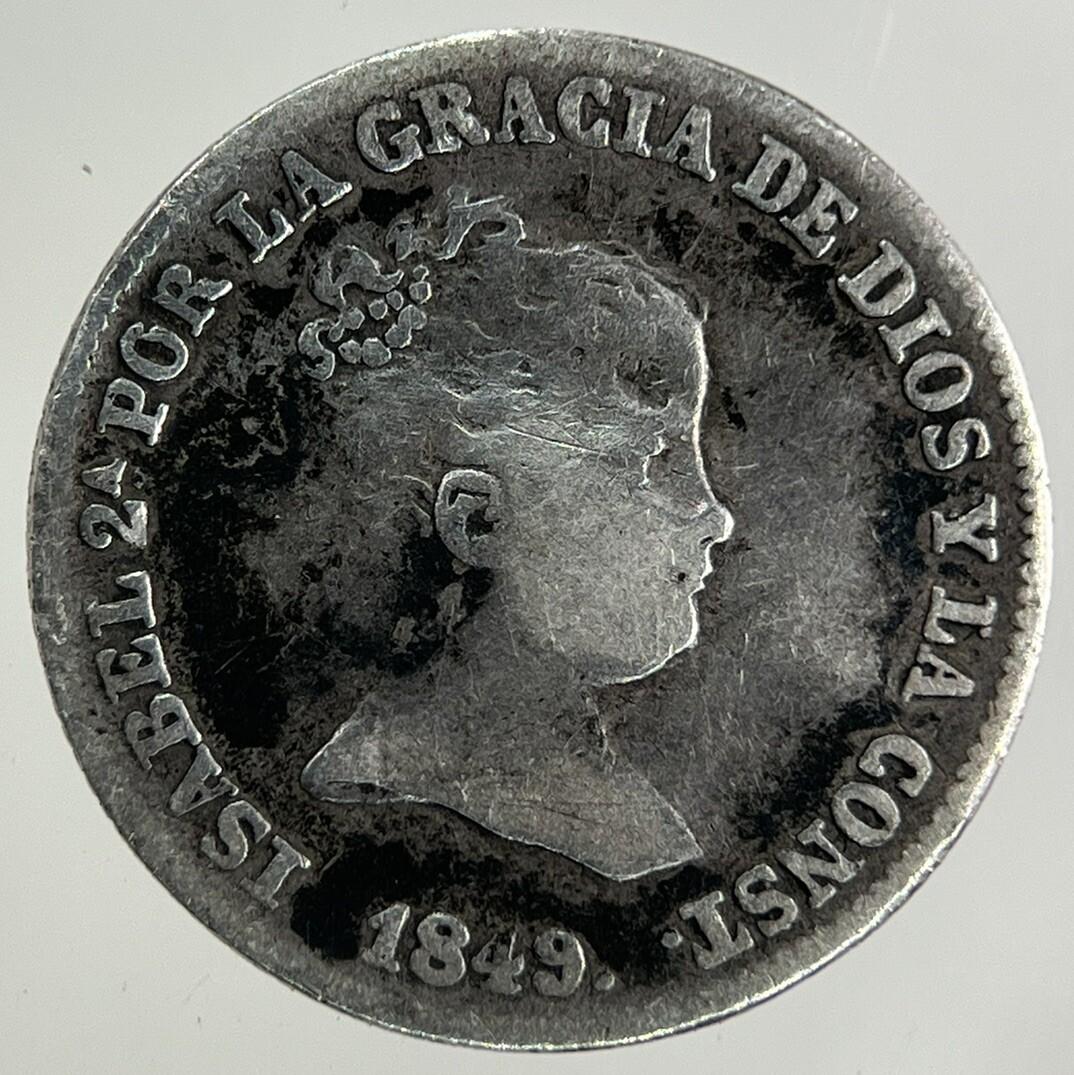 1849 Spain 1 Real Silver Coin | Fine Collectable Grade