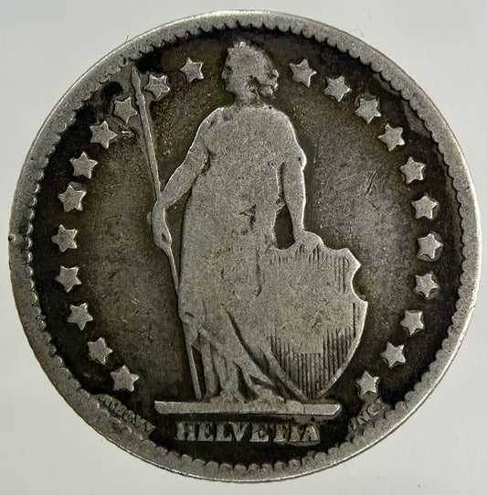 1876 Switzerland Swiss 1 Franc Silver Coin | Collectable Grade