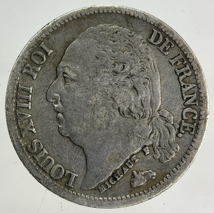 1824 France 1/2 Half Franc Silver Coin | Very High Grade