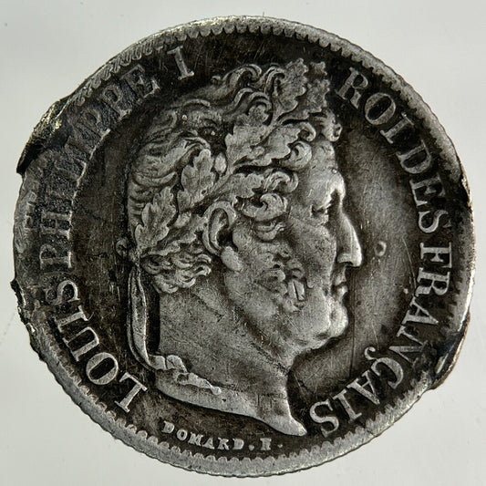 1840 France 1/2 Half Franc Silver Coin | Very High Grade