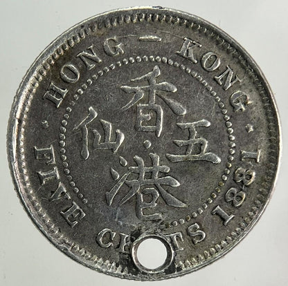 1881 Hong Kong 5 Cents Silver Coin | Very High Grade
