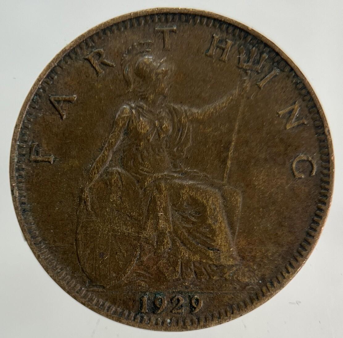 1929 George V Farthing Coin | Fine Collectable Grade