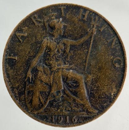 1916 George V Farthing Coin | Fine Collectable Grade