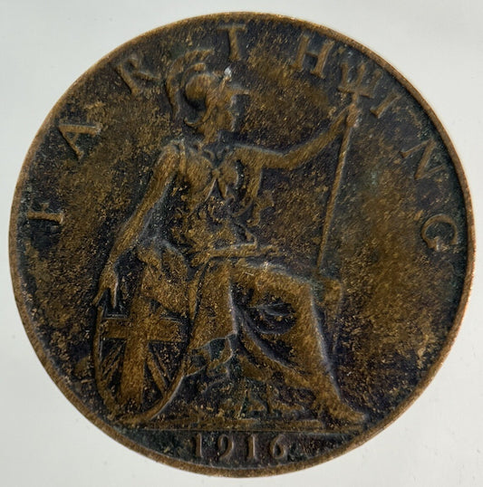 1916 George V Farthing Coin | Fine Collectable Grade
