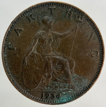 1934 George V Farthing Coin | Fine Collectable Grade