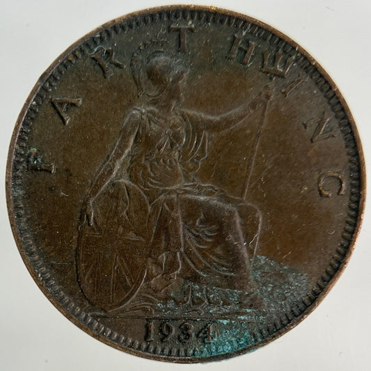 1934 George V Farthing Coin | Fine Collectable Grade