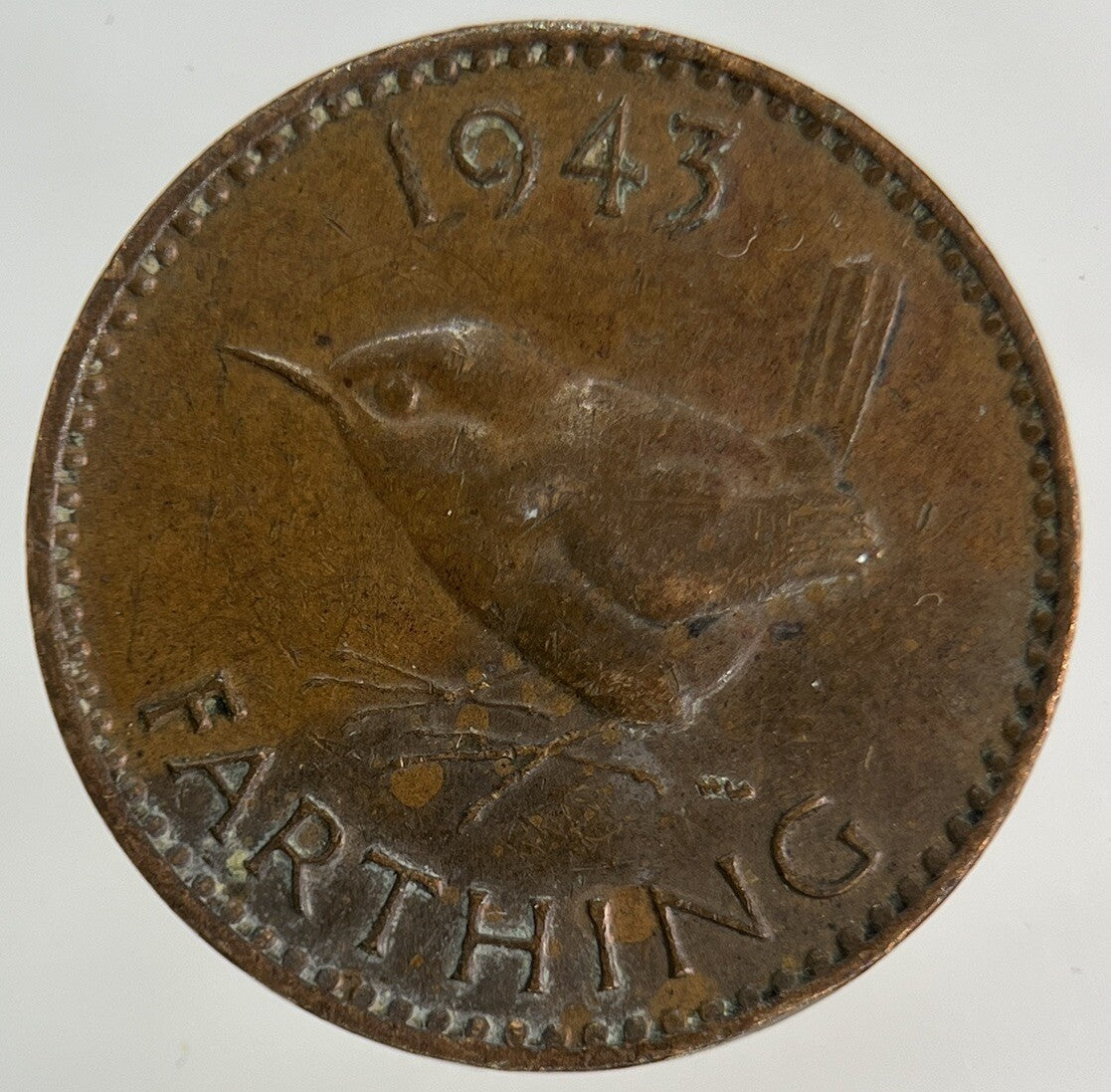 1943 George VI Wren Farthing Coin | Fine Collectable Grade