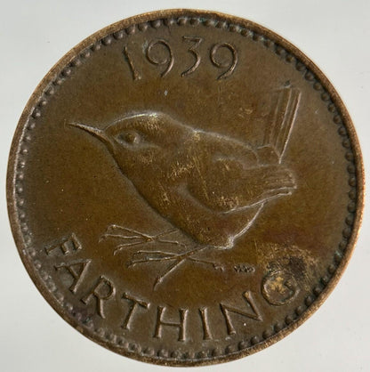1939 George VI Wren Farthing Coin | Fine Collectable Grade