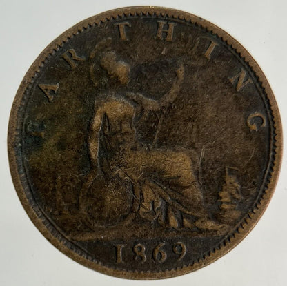 1869 Victoria Farthing Coin | Fine Collectable Grade
