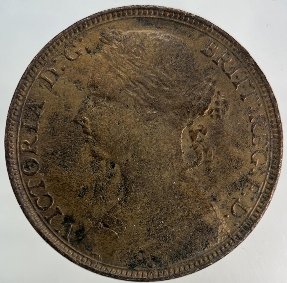 1892 Victoria One Penny Coin | Fine Collectable Grade