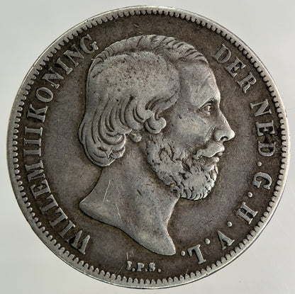 1865 Netherlands 1 Gulden Silver Coin | Very High Grade