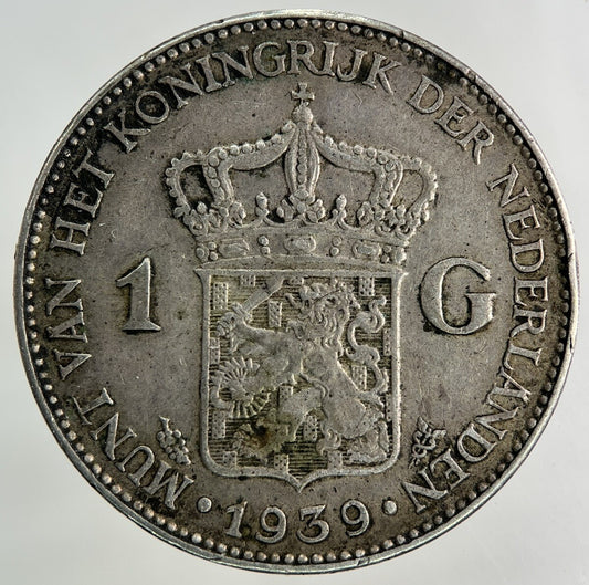 1939 Netherlands 1 Gulden Silver Coin | Very High Grade