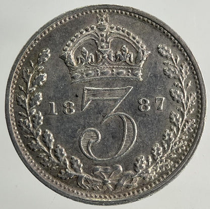 1887 Victoria Threepence Silver Coin | Very Fine Grade