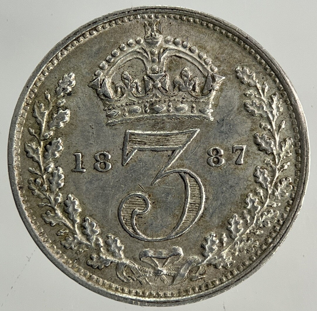 1887 Victoria Threepence Silver Coin | Very Fine Grade