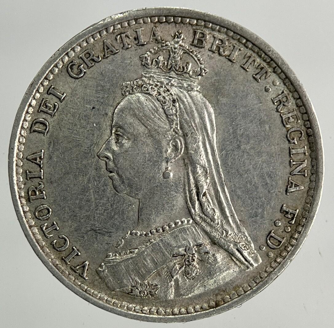 1887 Victoria Threepence Silver Coin | Very Fine Grade