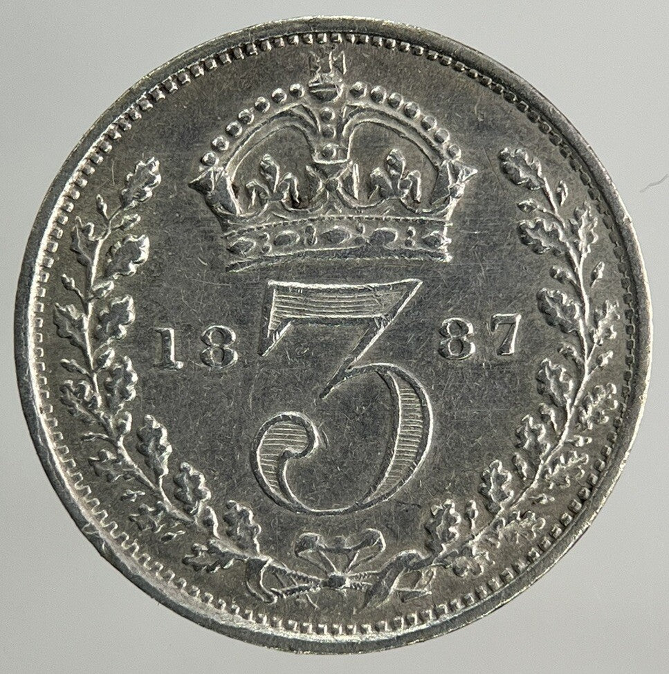 1887 Victoria Threepence Silver Coin | Very Fine Grade