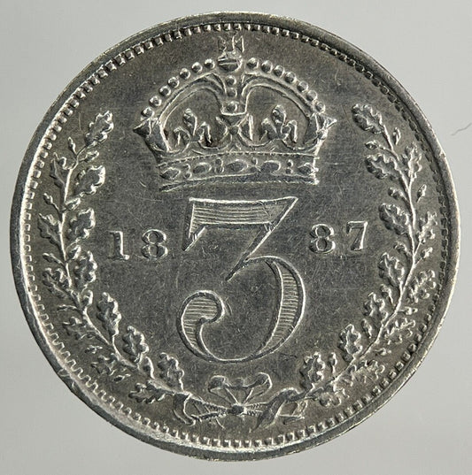 1887 Victoria Threepence Silver Coin | Very Fine Grade