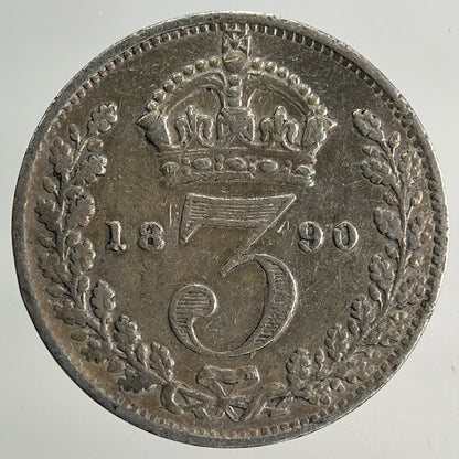 1890 Victoria Threepence Silver Coin | Fine Collectable Grade