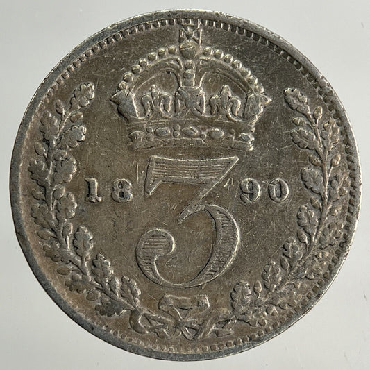 1890 Victoria Threepence Silver Coin | Fine Collectable Grade