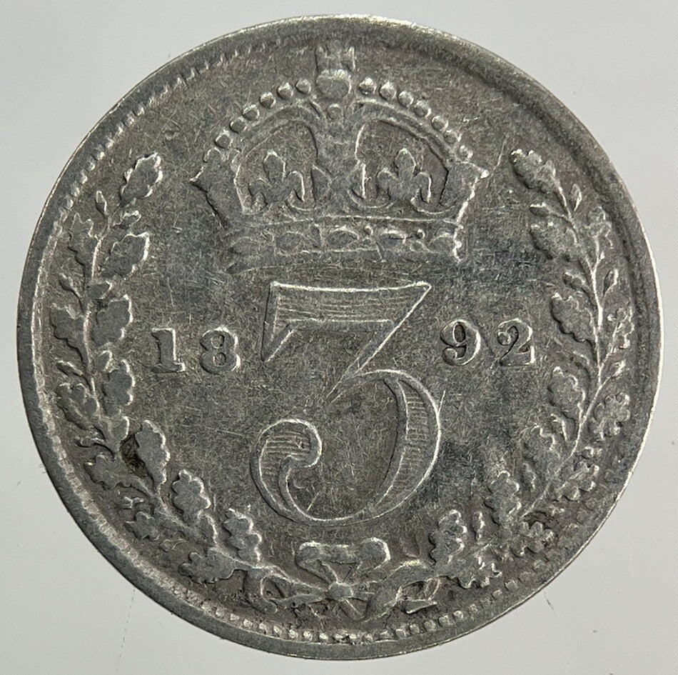 1892 Victoria Threepence Silver Coin | Fine Collectable Grade