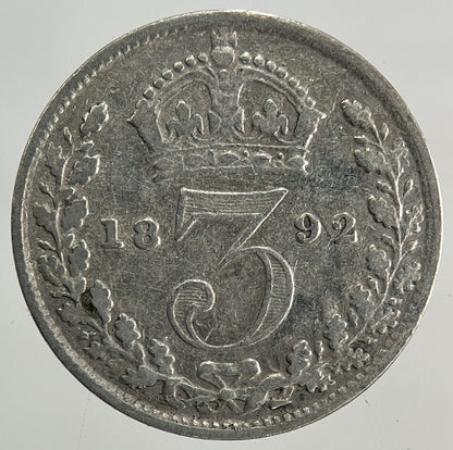 1892 Victoria Threepence Silver Coin | Fine Collectable Grade