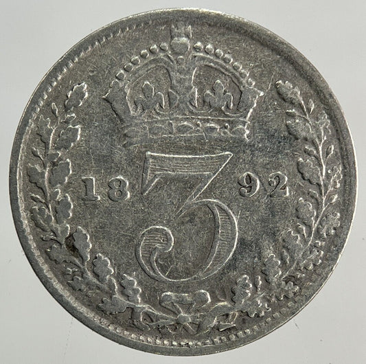 1892 Victoria Threepence Silver Coin | Fine Collectable Grade