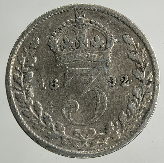 1892 Victoria Threepence Silver Coin | Fine Collectable Grade