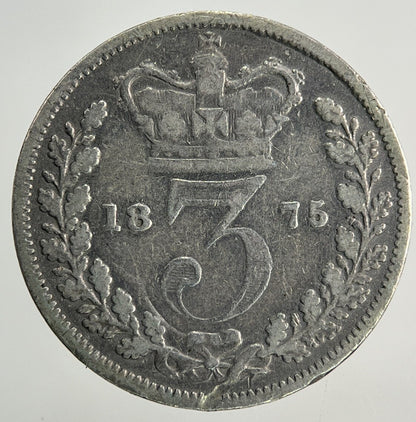 1875 Victoria Threepence Silver Coin | Fine Collectable Grade