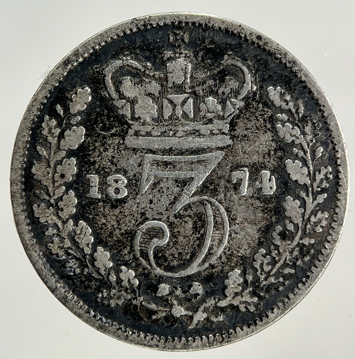 1874 Victoria Threepence Silver Coin | Fine Collectable Grade