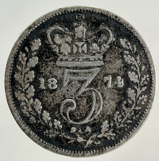 1874 Victoria Threepence Silver Coin | Fine Collectable Grade