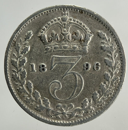 1896 Victoria Threepence Silver Coin | Fine Collectable Grade