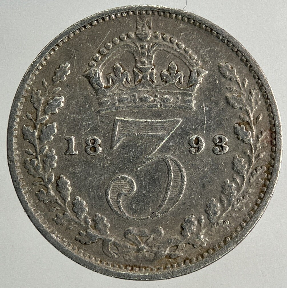 1893 Victoria Threepence Silver Coin | Fine Collectable Grade
