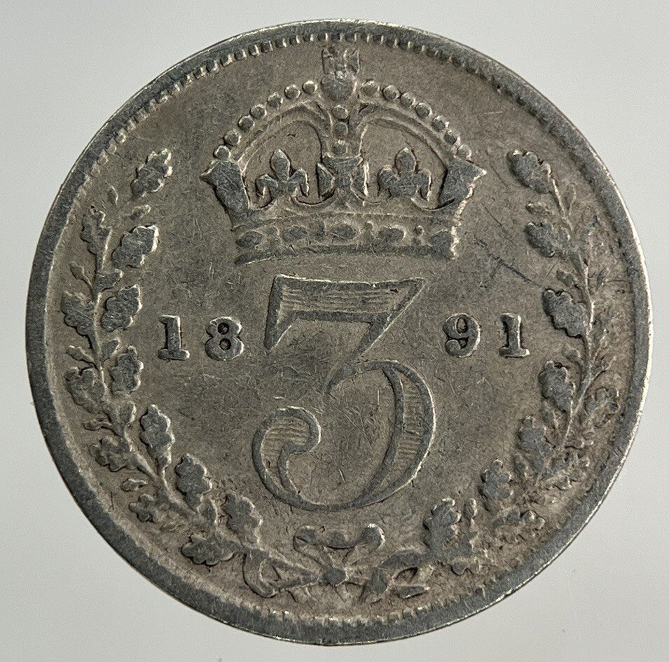 1891 Victoria Threepence Silver Coin | Fine Collectable Grade