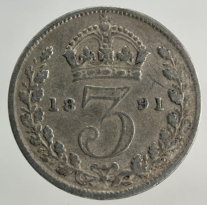 1891 Victoria Threepence Silver Coin | Fine Collectable Grade