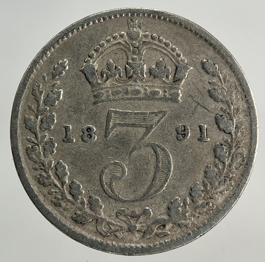 1891 Victoria Threepence Silver Coin | Fine Collectable Grade