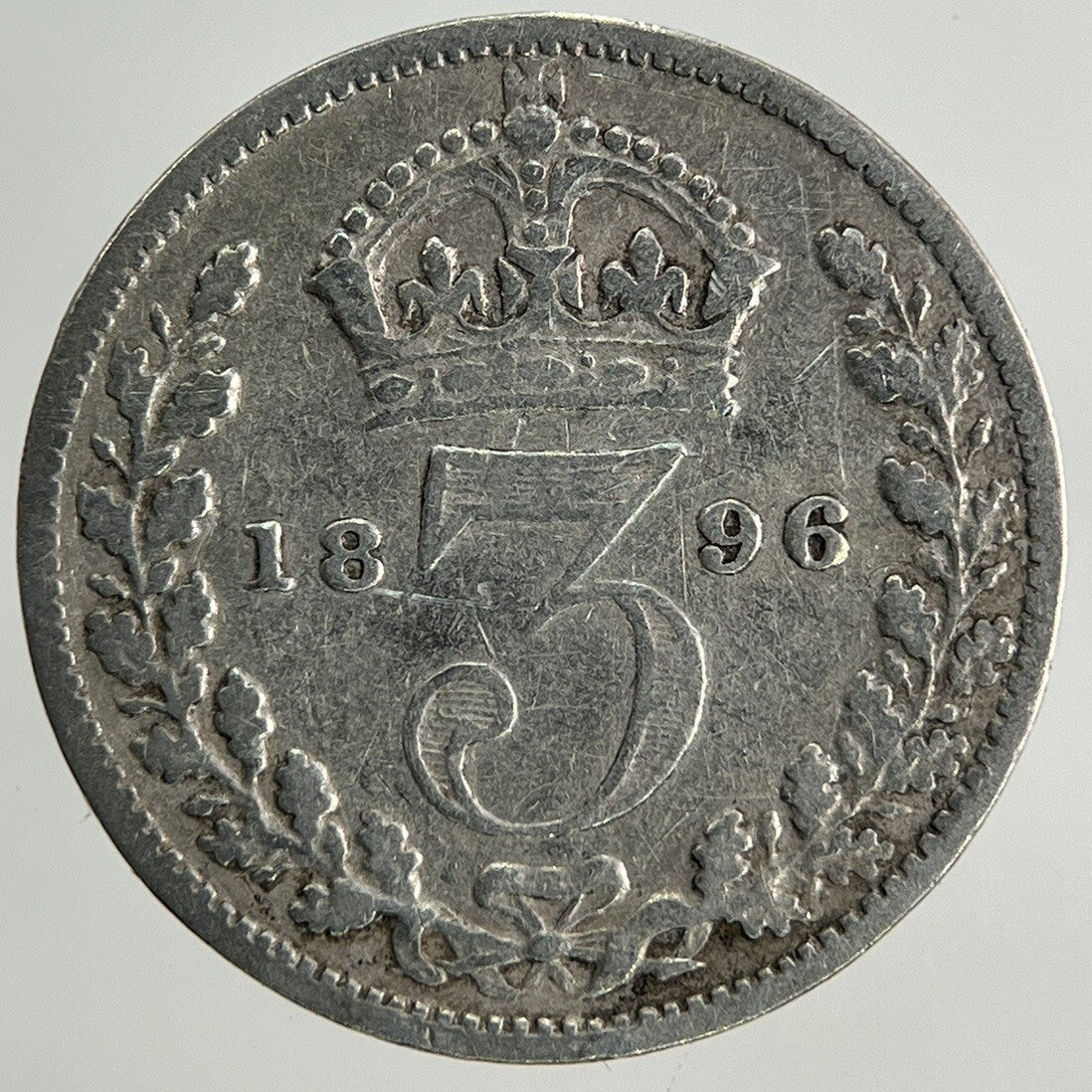 1896 Victoria Threepence Silver Coin | Fine Collectable Grade