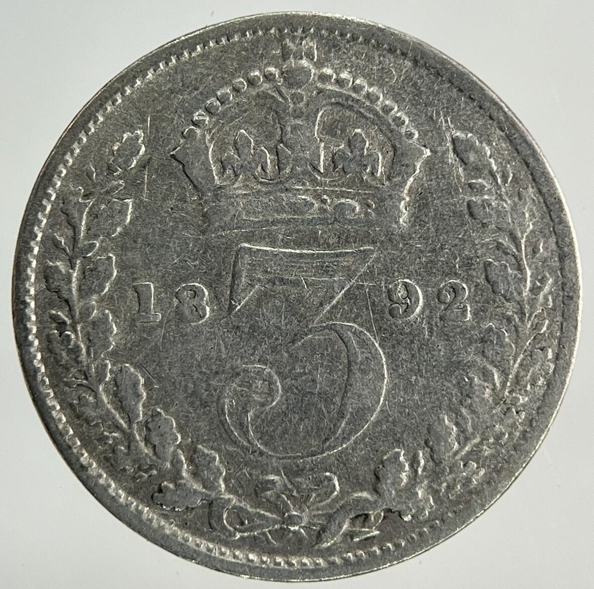 1892 Victoria Threepence Silver Coin | Collectable Grade