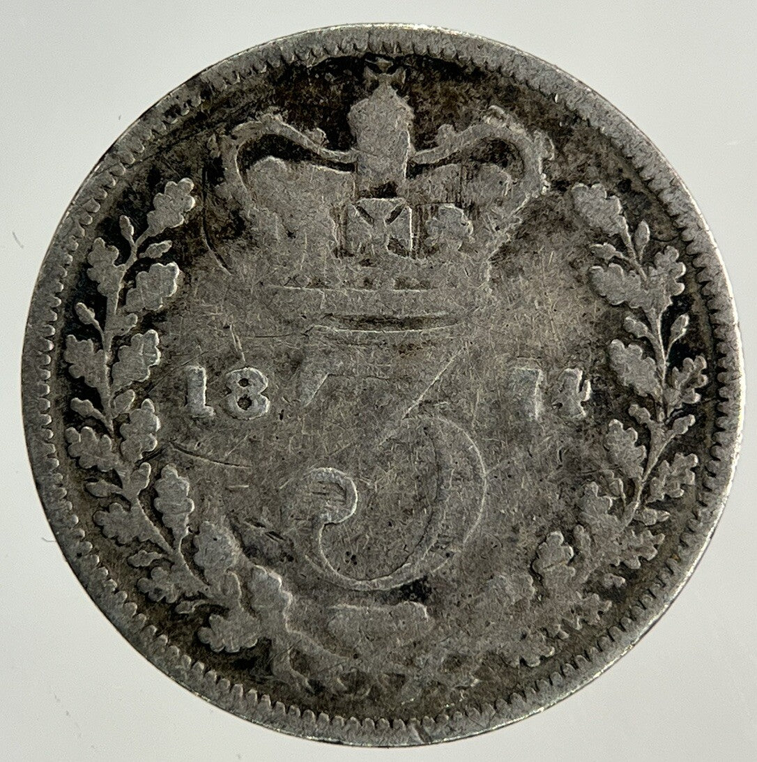 1874 Victoria Threepence Silver Coin | Collectable Grade